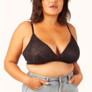 LIVELY Palm Lace Busty Bralette Jet Black Size 3